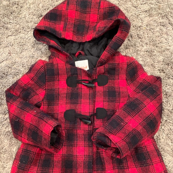18mo Girls Rain Coat Jacket Polka Dot Black White Pink Cat /& Jack Zip Up New